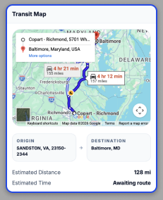 Shipment tracking and delivery status workspace