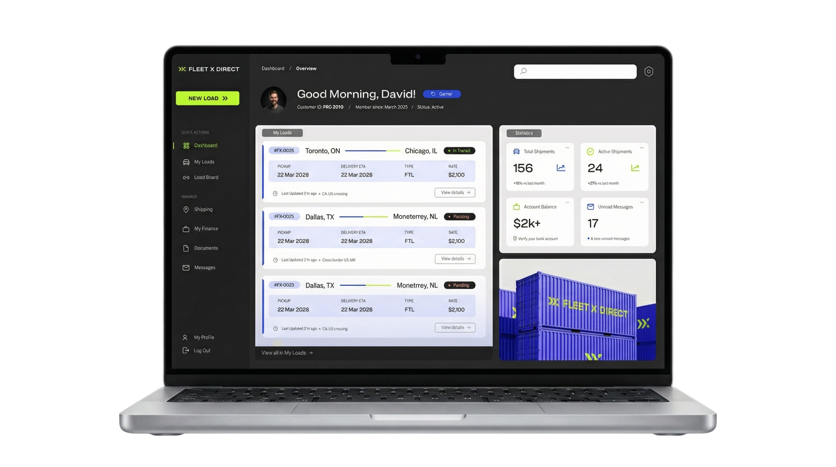 Fleet X Manage Smart Board dashboard preview